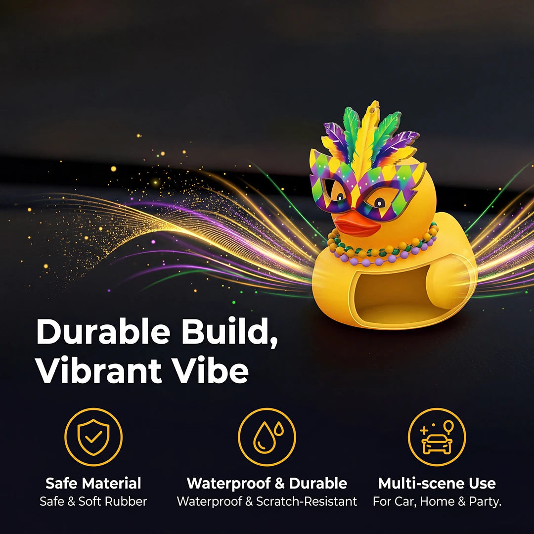 Cute Mask Party Rubber Duck Car Dashboard Decor Funny Car Accessories for Stress Relief Desk Ornament Novelty Gifts for Friends