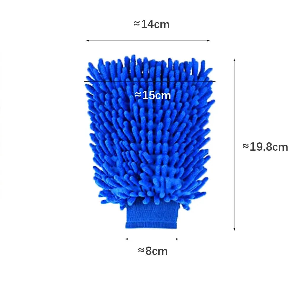 1/2PCS Chenille Plush Gloves for Car Cleaning Thickened Doublesided Car Cleaning Tools Ultrafine Fiber Car Washing Gloves