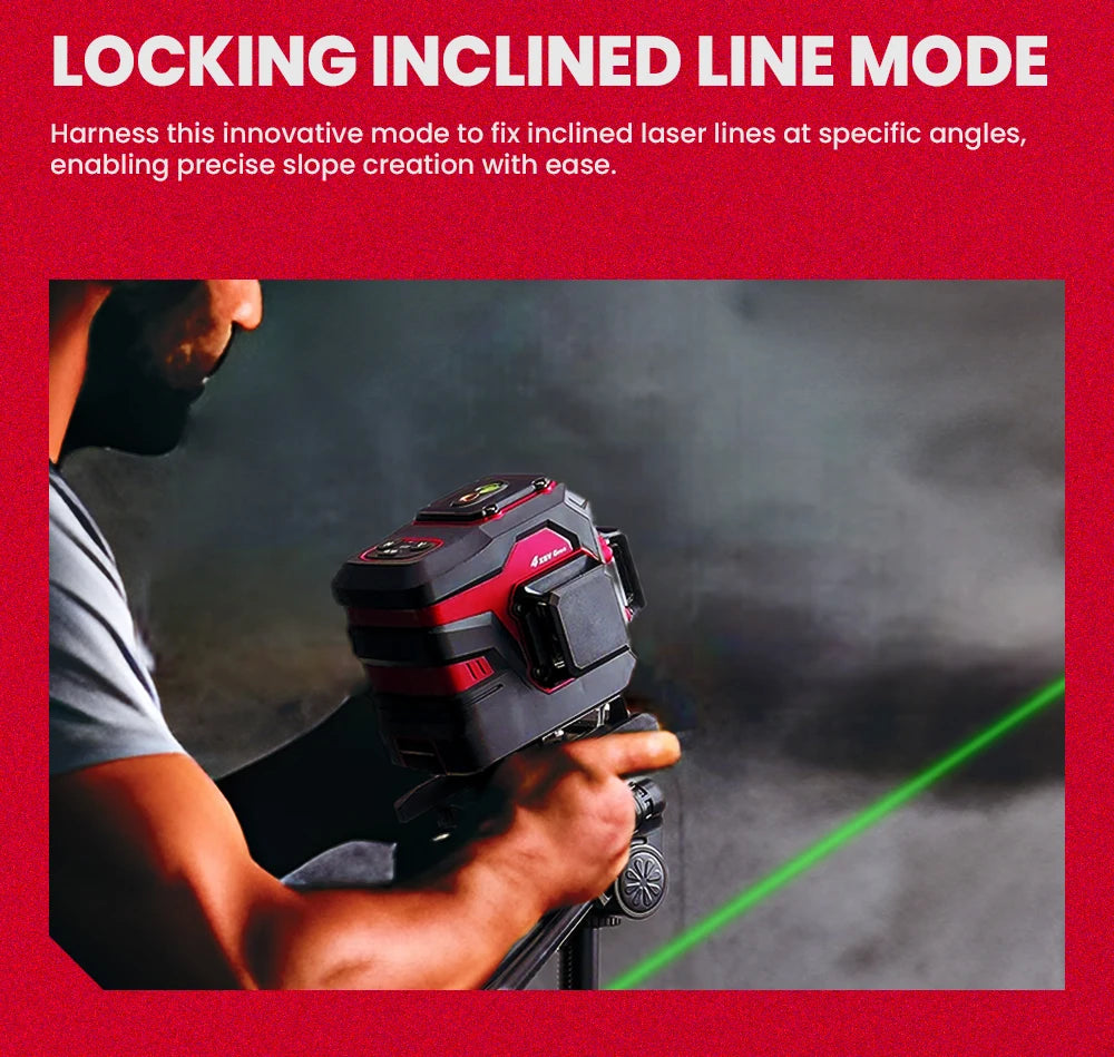 YEVOLT Laser Level Green Beam 12/16 Lines ±4° Self-leveling 3D 360° Horizontal and Vertical Measuring Tools - YVGLL4XS-Series