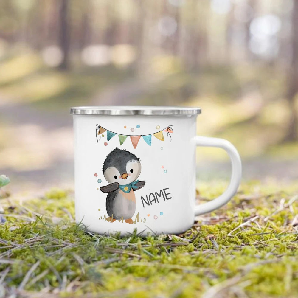 Personalized Mug for Kids Hot Chocolate Custom Animal with Name Mug for Boys Girls Handle Cup Birthday Party Favors Child's Gift