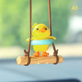 Cartoon Cute Animated Car Accessories Swinging Duck Pendant Car Rearview Mirror Ornaments Birthday Gift Couple Accessories Car