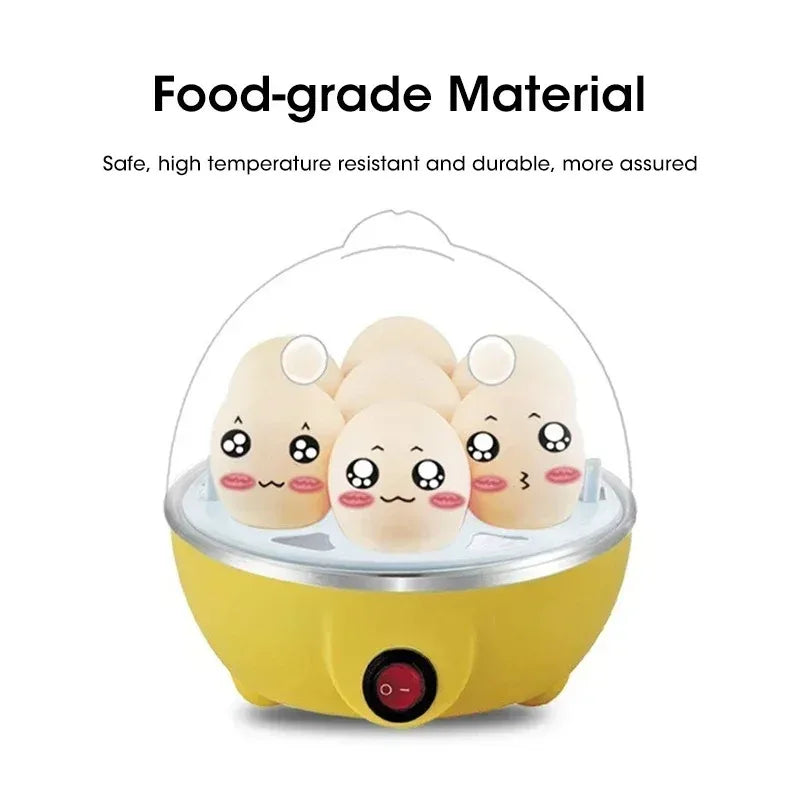 Electric Egg Steamer Cooker 7 Egg Capacity with Auto Power Off Compact Breakfast Machine for Steamed Custard Hard Soft Boiled
