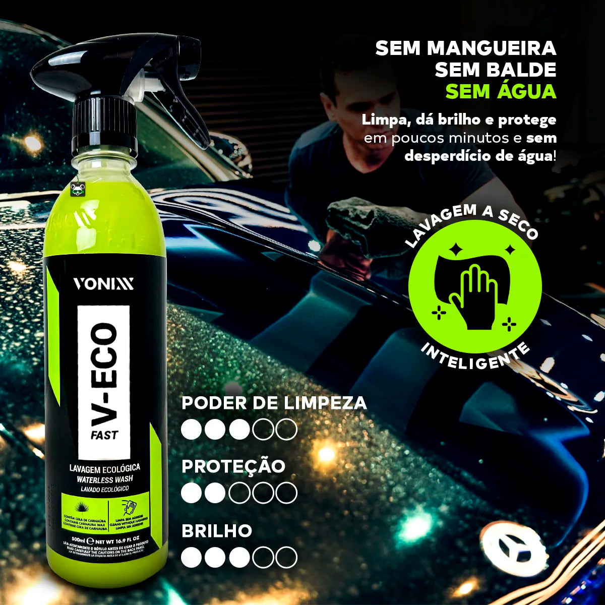 Dry Wash Motorcycle Wax V-Eco Fast Car 500ml Vonixx