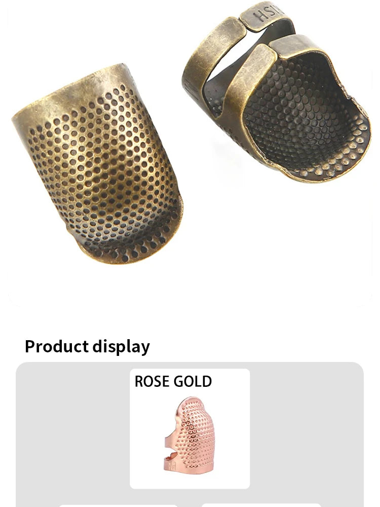 Adjustable Vintage Sewing Thimble, Handmade Non-slip Embroidery against Ring, Vintage Needle Presser Needle Hoop Finger Holder