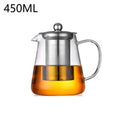 Heat-Resistant Borosilicate Glass Teapot with Removable Stainless Steel Infuser – Clear Tea Kettle for Kung Fu Tea Brewing Set
