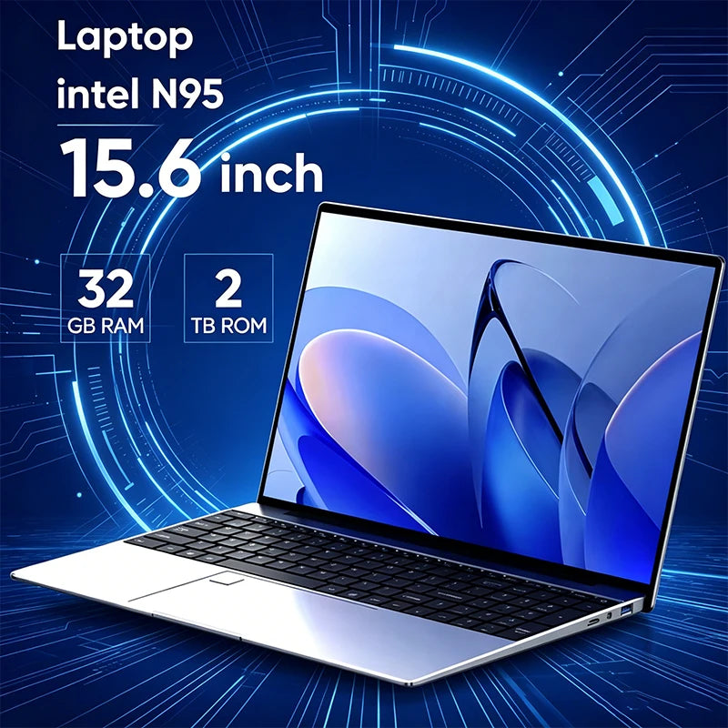 15.6" Portable Laptop - Intel I5 6500Y Processor 32GB DDR4 RAM 2TB SSD Windows 11 Sturdy Inflexible Gaming Notebook