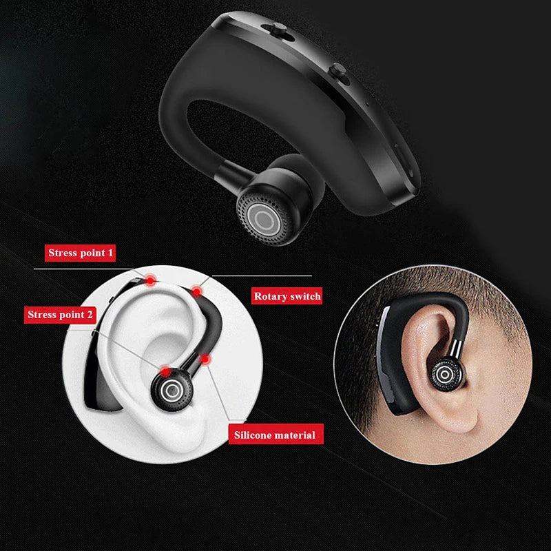 V9 Business Wireless Headphone With HD Mic Calling Noice Cancelling Driver Car Sport Bluetooth Headset 270° Rotation Earphone V8