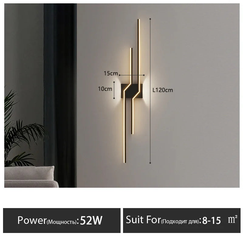 Wall Lamp Living Room TV Background Wall Lantern Minimalist Strip Lamp Bedroom Bedside Decoration Aisle Lamps Bracket Light