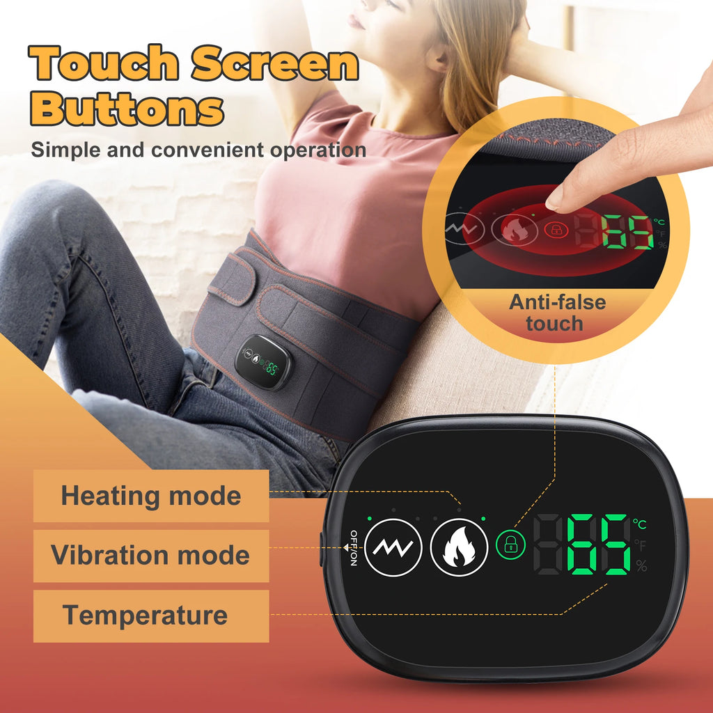 Electric Heating Waist Massage Belt Infrared Vibration Hot Compress Lumbar Brace Spine Protect Massager Back Support Belt