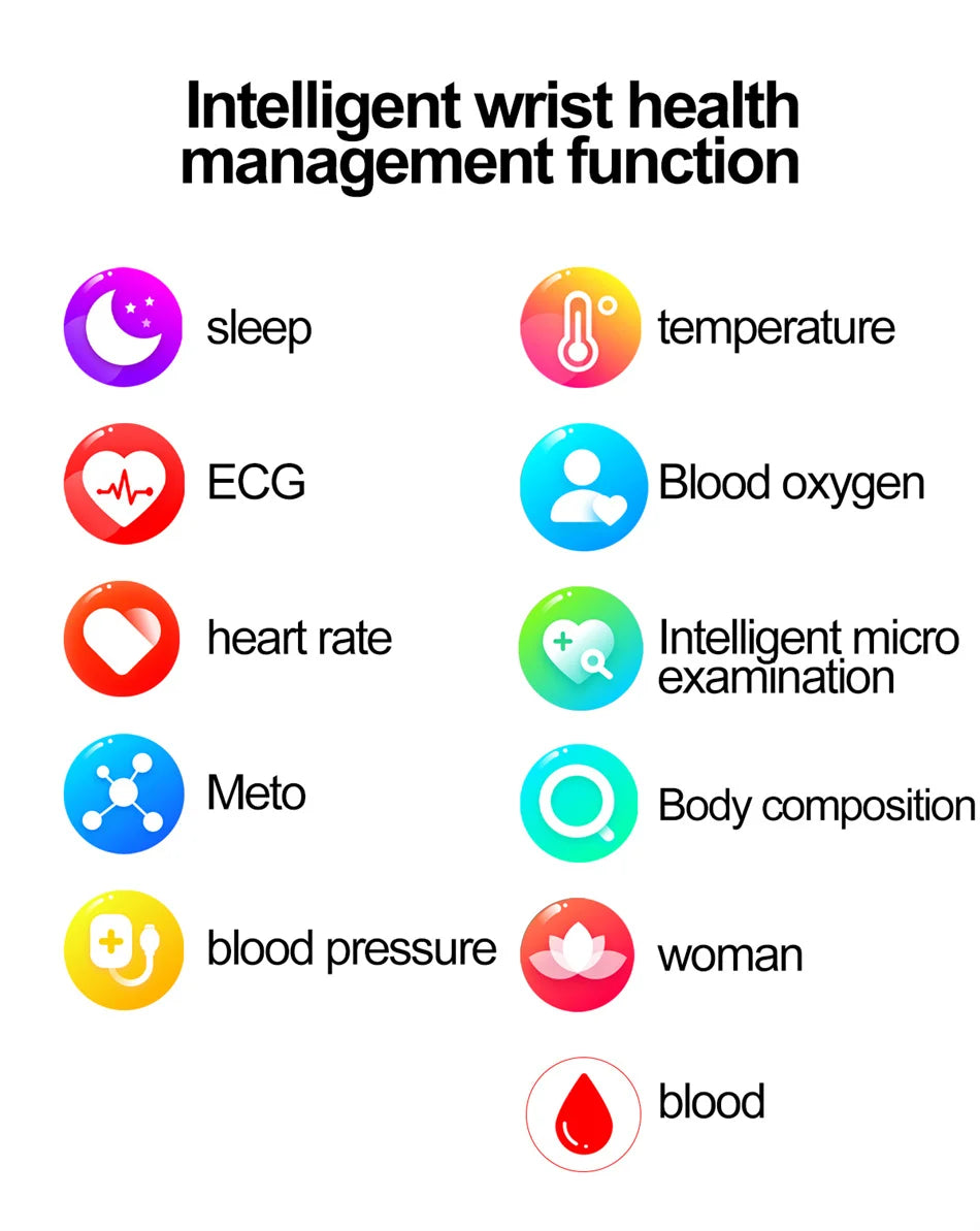 2026 New ECG+PPG Health Smartwatch Men Blood Fat Uric Acid Heart Rate Blood Pressure Bluetooth Call Waterproof Smart Watch Women