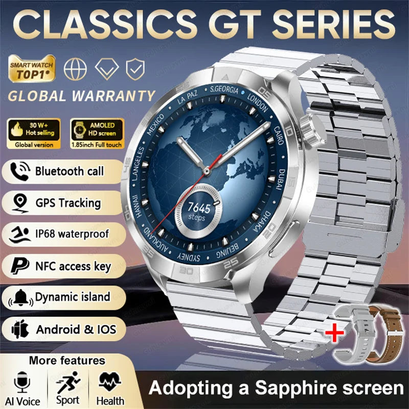 2026 Smart Watch Always display AMOLED NFC Bluetooth Call GPS trajectory Waterproof Health Sport Smartwatch Men for Android iOS