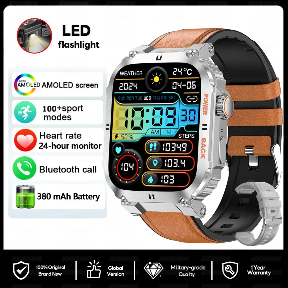 2026 New Military GPS Smart Watch Men 1.91" AMOLED Screen IP68 Waterproof Sports Fitness Tracker BT Call Smartwatches