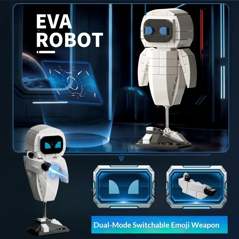 Wall.E Eve Small Particle Robot Assembly Model Kit Action Figure Boy Educational Toy Buildable Collectible No Special Effects