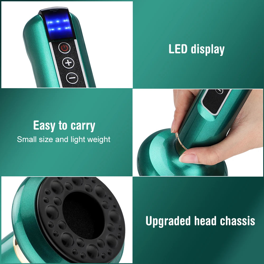 6 Gear Electric Cupping Massager Vacuum Suction Cup GuaSha Anti Cellulite Beauty Health Scraping Heat Body Slimming Massage
