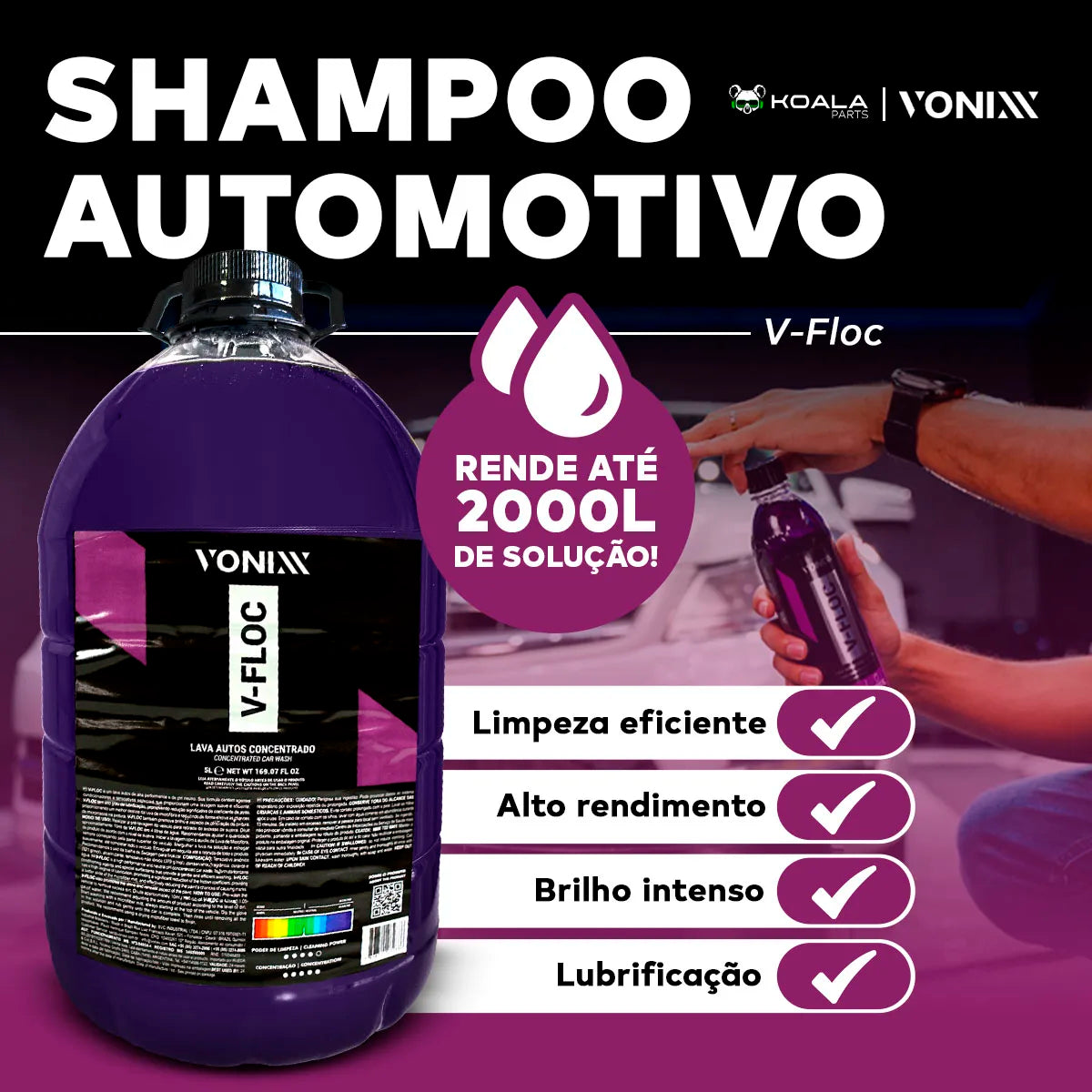 V-floc 5L Vonixx Super Concentrated Neutral Automotive Shampoo