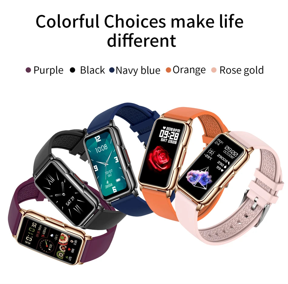 Smart Bracelet Women Smartwatch Men Heart Rate Blood Oxygen Waterproof Sport Fitness Smart Band Watch Call Reminder Ladies+Gift