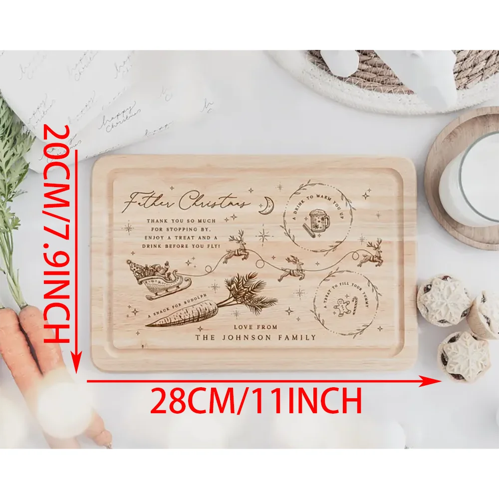 Custom Christmas Eve Cutting Board Santa Treat Board Christmas Eve Plate Mince Pie Cookie Plate Christmas Kitchen Decor Gift