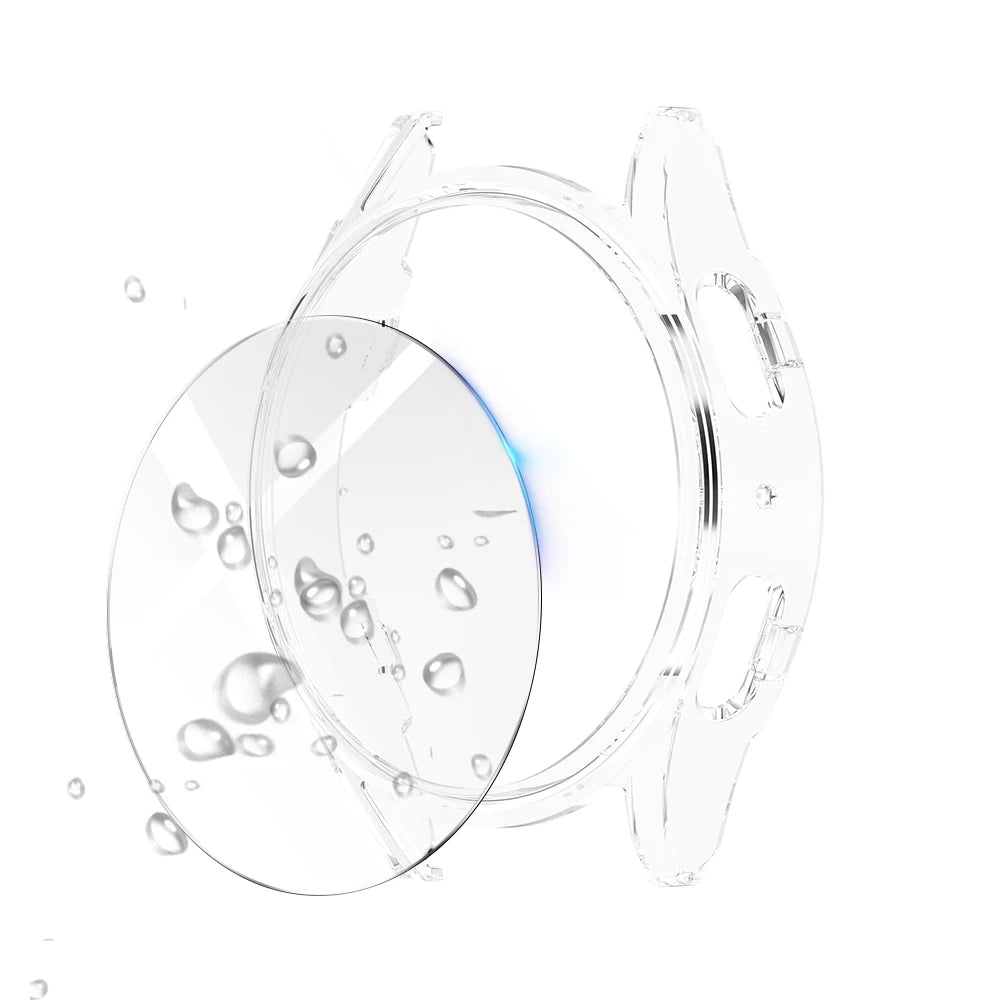 Glass+Case for Samsung Galaxy Watch 7 40mm/44mm Screen Protector Tempered Glass&Hard PC Protective Bumper Cover Accessories Set