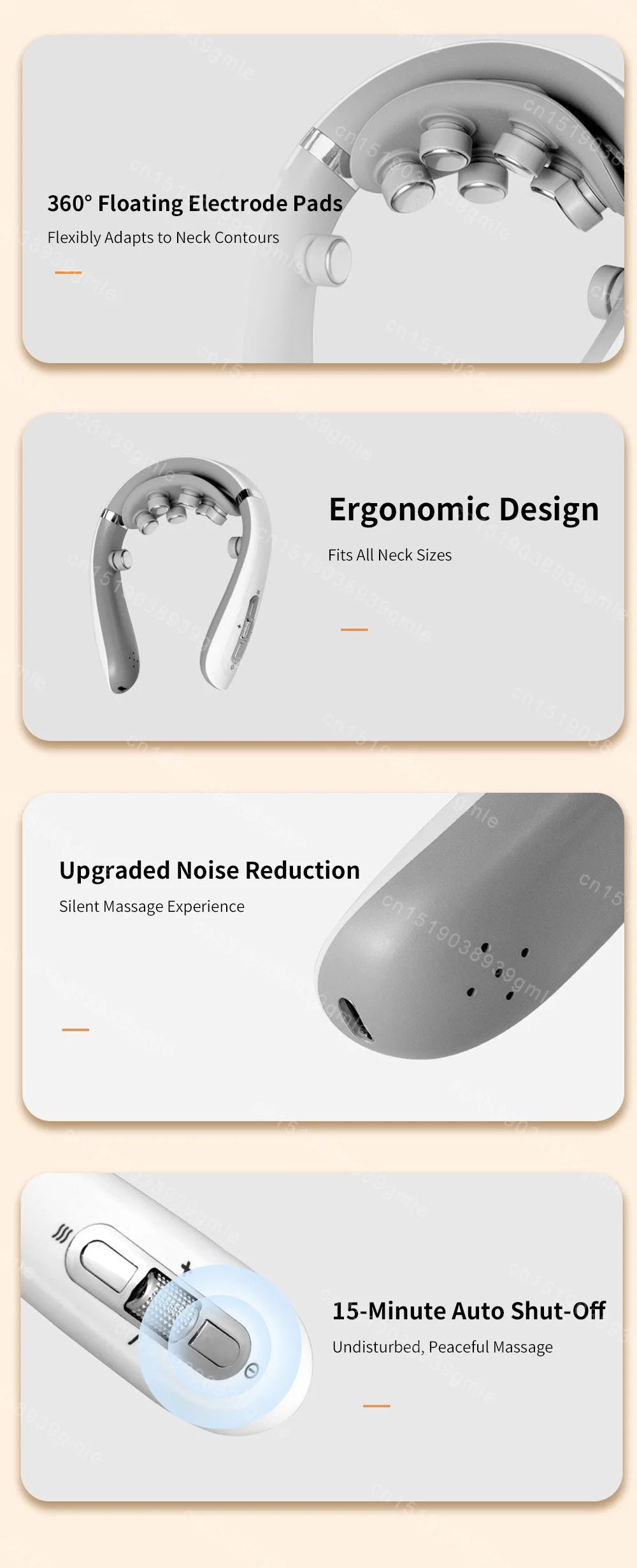 Smart Neck Massager Low Frequency Pulse Cervical Electric Massagers Relaxation Physiotherapy Vibration Massage Head Replaceable
