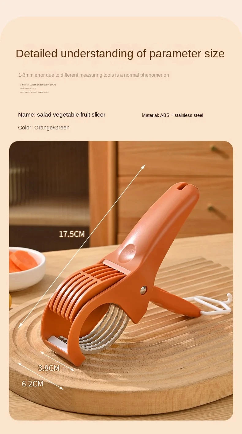 1Pc Kitchen Tools Stainless Steel Vegetable and Fruit Slicer Multi Functional Salad Slicer Kitchen Accessories