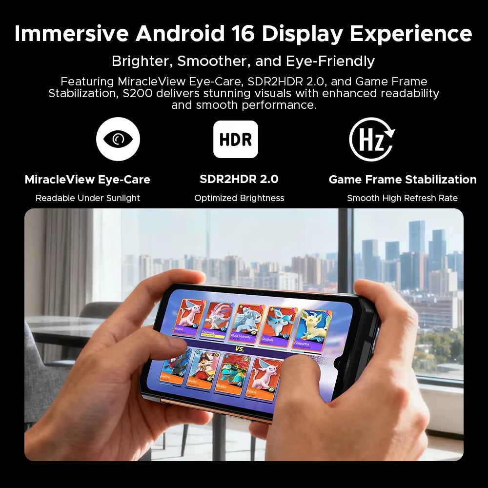 DOOGEE S200 VIP Edition Rugged Phone 6.72" 120Hz Display Telephone Portable 48GB+256GB 10100mAh 100MP Smartphone 5G Android 16