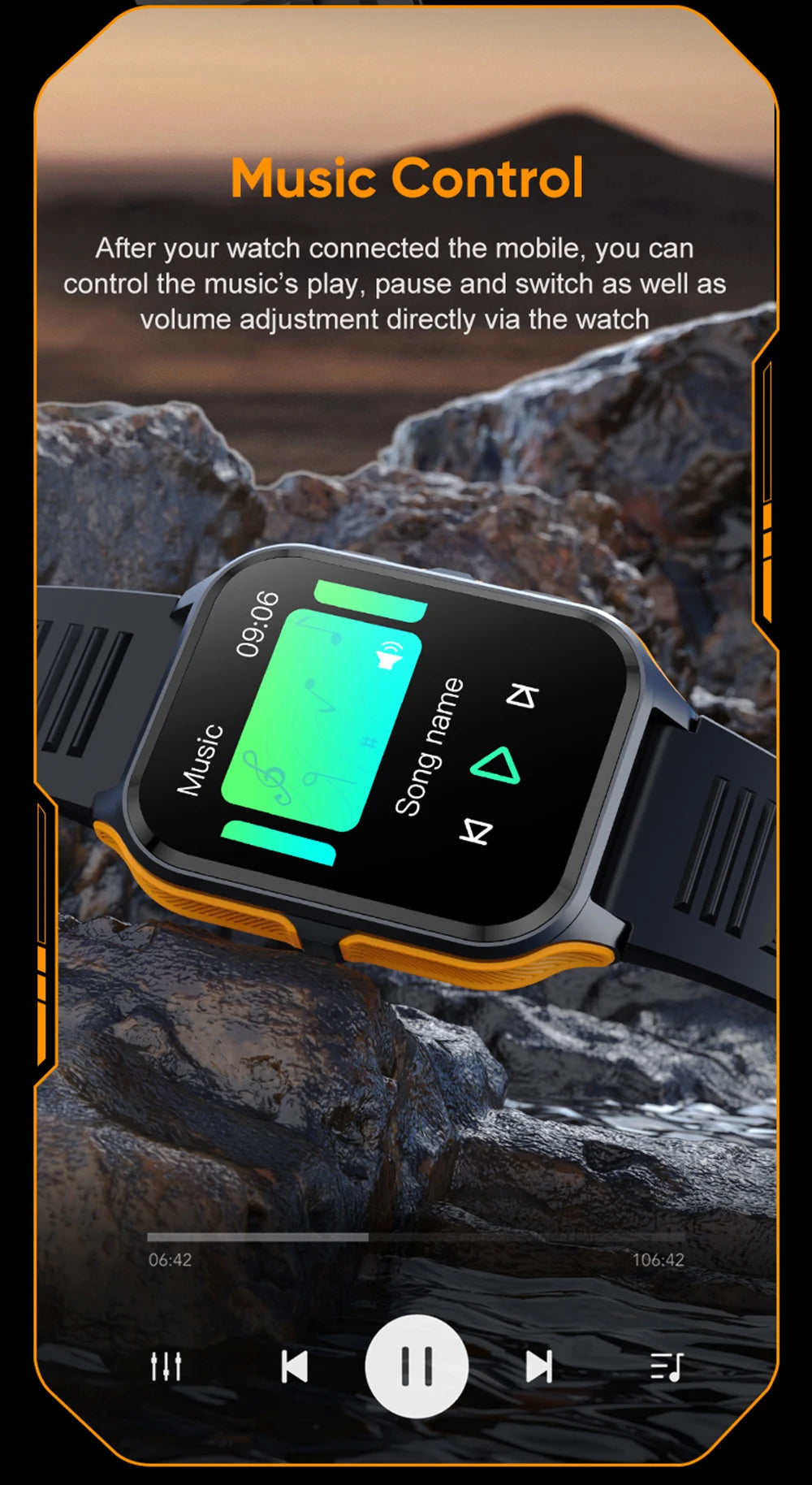 COLMI P73 1.9" Outdoor Military Smart Watch Men Bluetooth Call Smartwatch For Xiaomi Android IOS, IP68 Waterproof Fitness Watch
