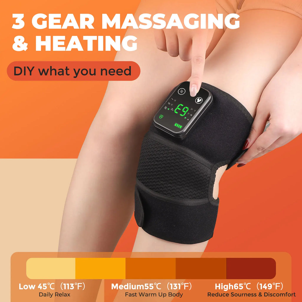 3 in 1 Cordless Thermal Knee Pad Knee Shoulder Massager Vibration Leg Arm Joint Brace Muscle Relax Joint Brace Muscle Relaxation