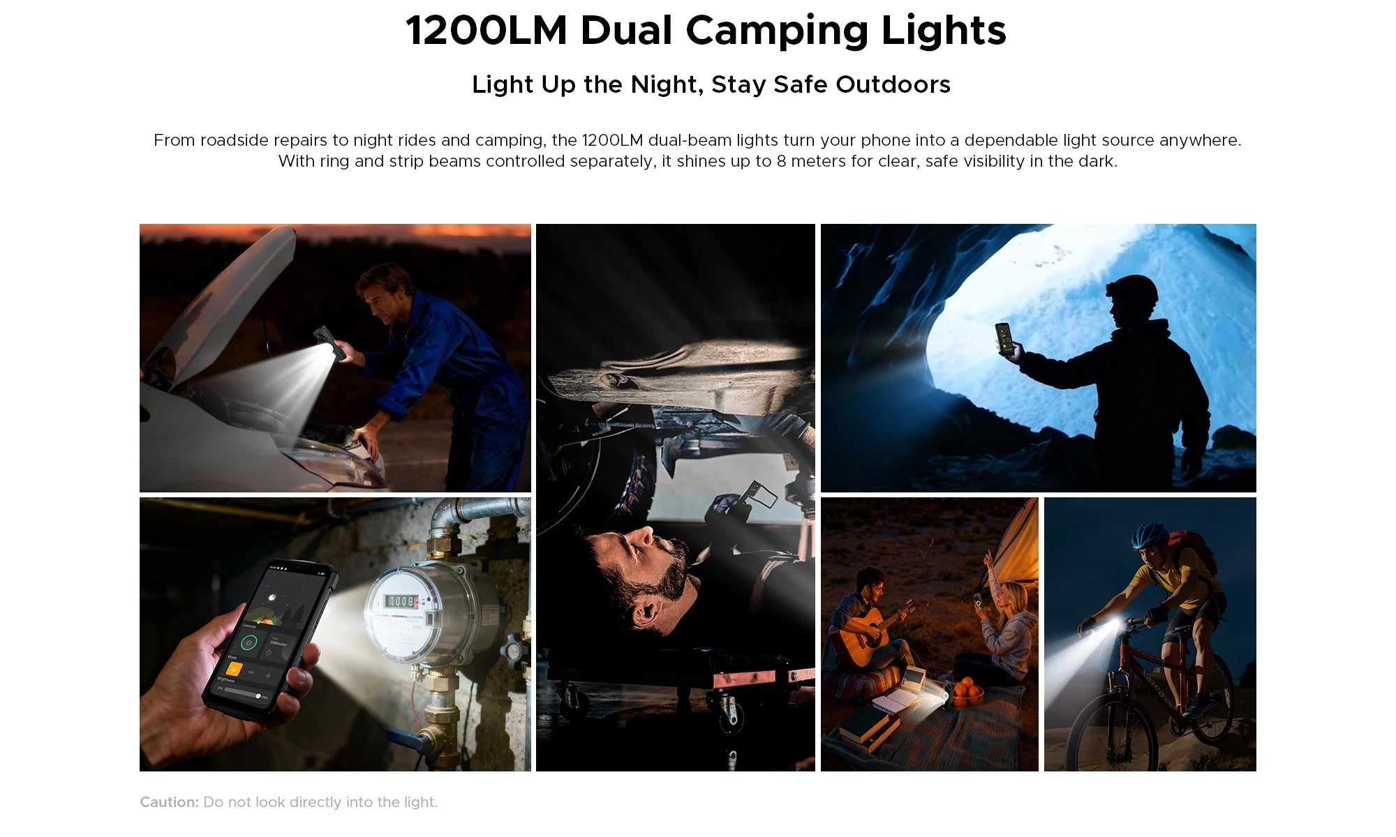 DOOGEE Fire 7 Pro Rugged Phone Dual Camping Lights Support Push-to-Talk Over Cellular 13000mAh Battery Android 15 Smartphone