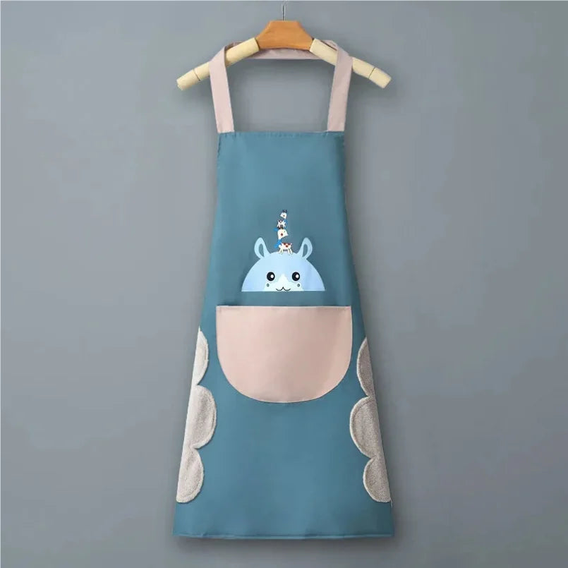 Home-use Washable Kitchen Apron for Cooking Waterproof and Oil-proof Fashionable for Men and Women Adult Workwear
