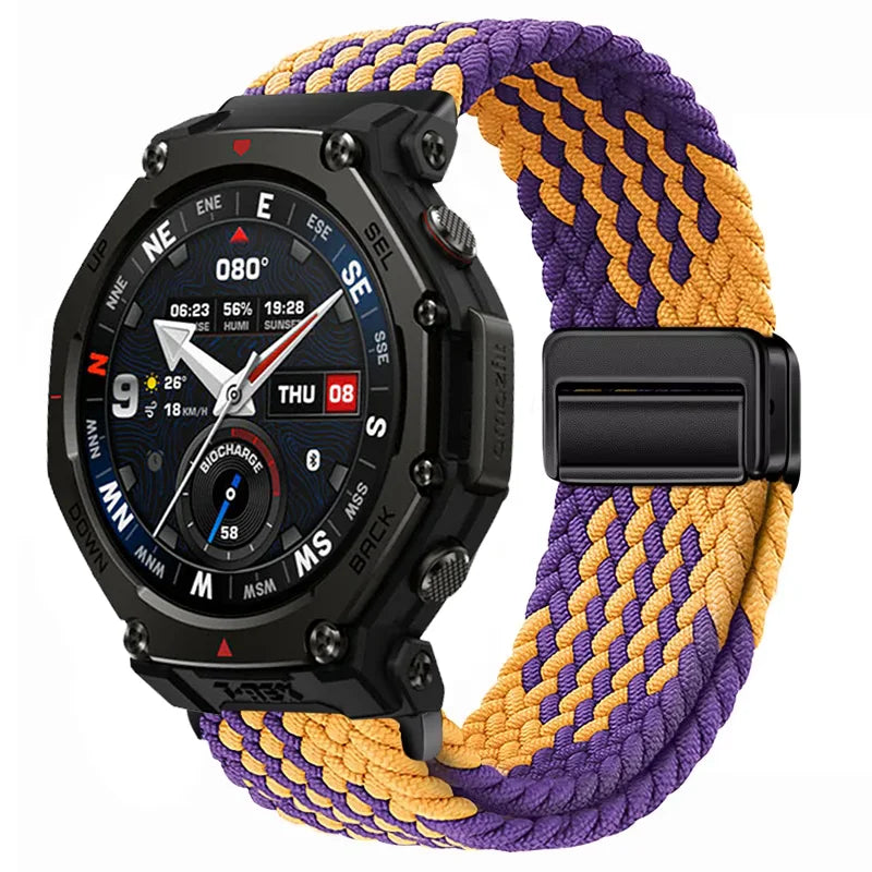 20mm 22mm Nylon Strap for Amazfit T-Rex3 Pro 48/44mm Helio Balance 2 Magnetic Buckle Bracelet Amazfit Active 2 Bip 6 5 Wristband