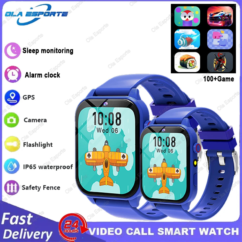 Children Games Smart Watch 2026 New Sleep Monitoring LED Flashlight Alarm Camera Step count Watch Smartwatch For Birthday gift