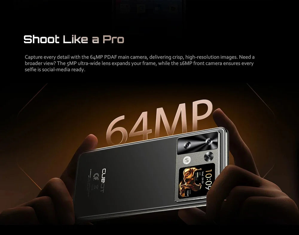 [Ship From UK] Cubot P90 Android 15 Smartphone 24GB(12+12) RAM 256GB ROM 6.88" 120Hz 64MP+16MP 5100mAh NFC Cellphones