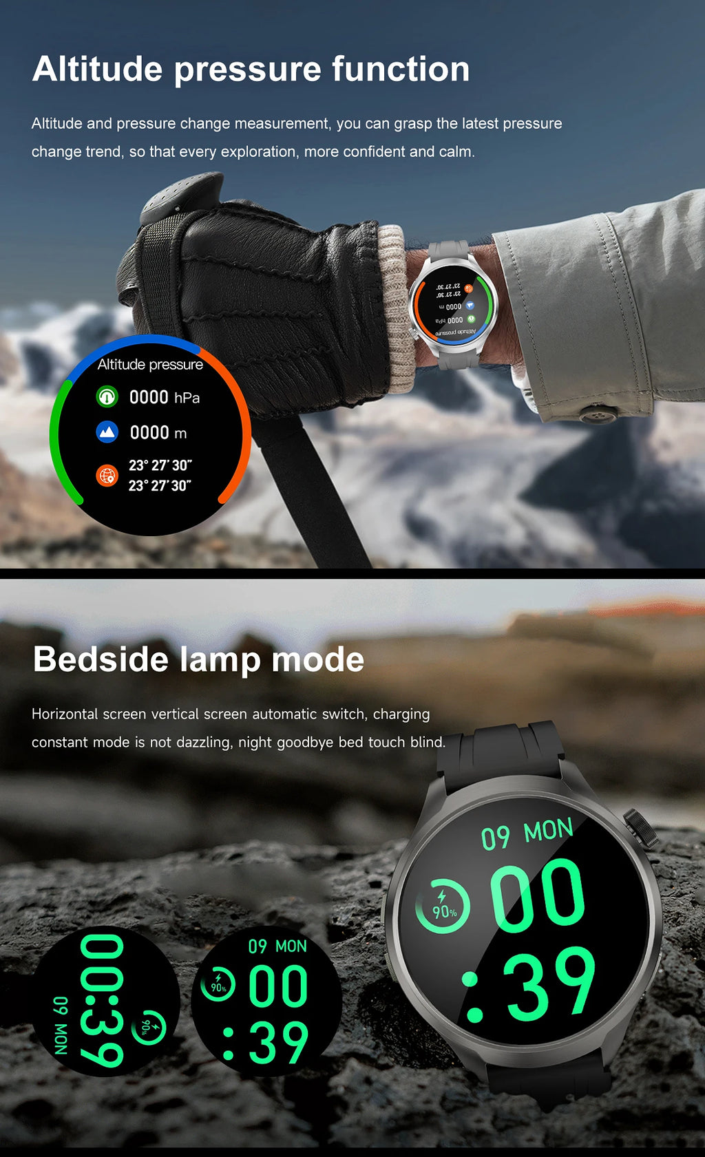 1.85-inch HD Sapphire Glass Smart Watch Men's GPS Movement Track NFC Bluetooth Call  Lingdong Island Health Detection Smartwatch