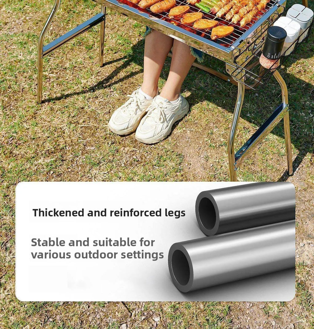 Large Portable Outdoor BBQ Grill Charcoal Grill Cooking Tool for Camping Picnic Garden Home Use Easy to Clean Easy to Carry