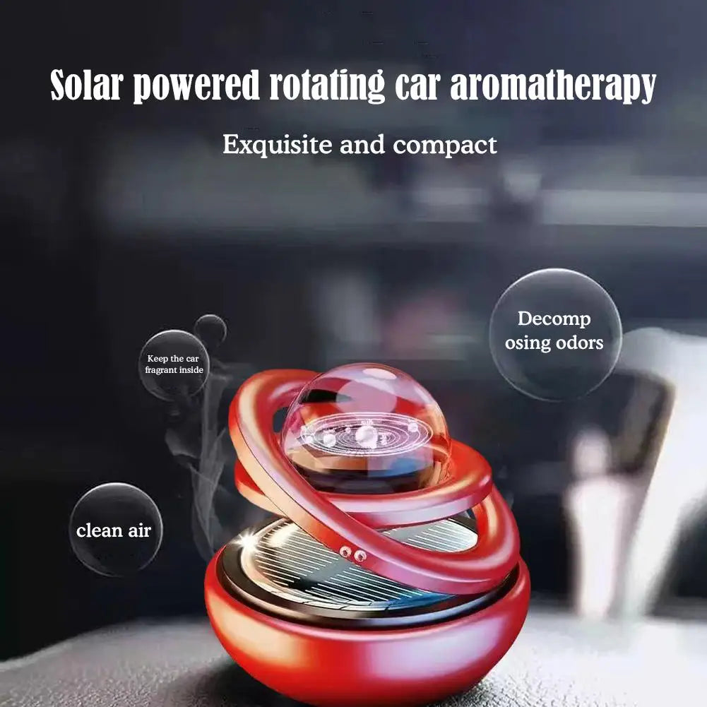 Car Solar Aromatherapy Ornaments Double Suspended Crystal Ball Rotating Aromatherapy Perfume For Home Car  Decor