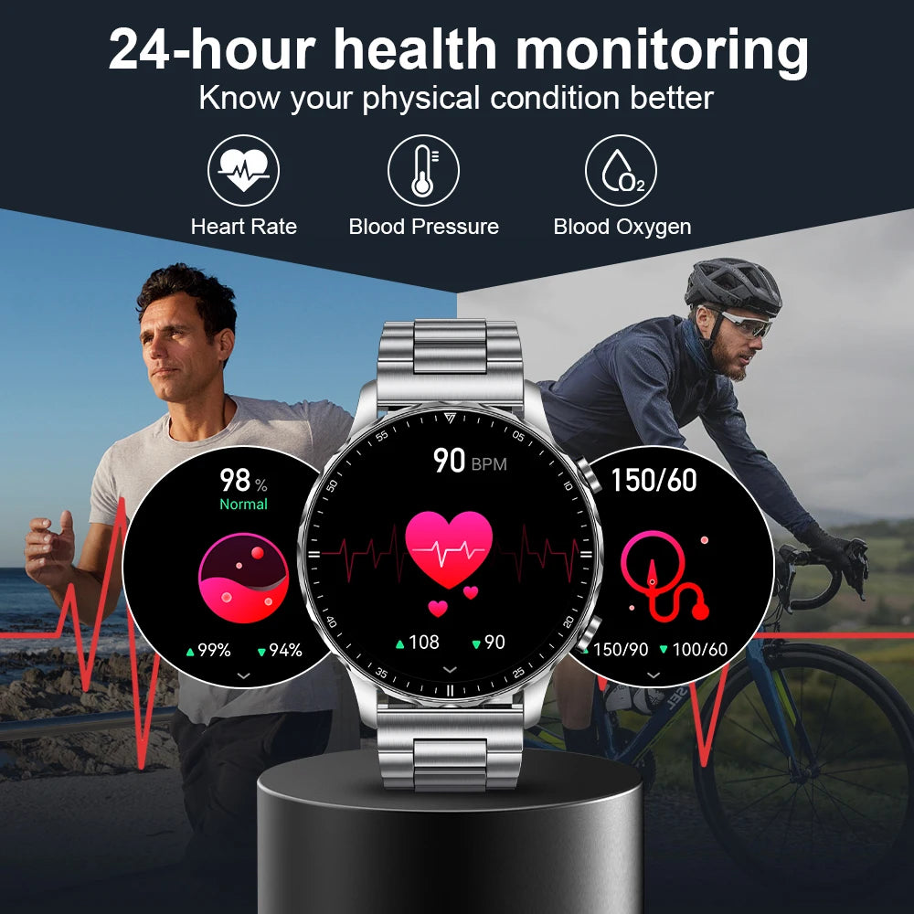 LIGE 2026 New Smart Watch Men Blood Oxygen Health Monitor Men's Watches AI Voice Assistant Bluetooth Call Men Sports Smartwatch