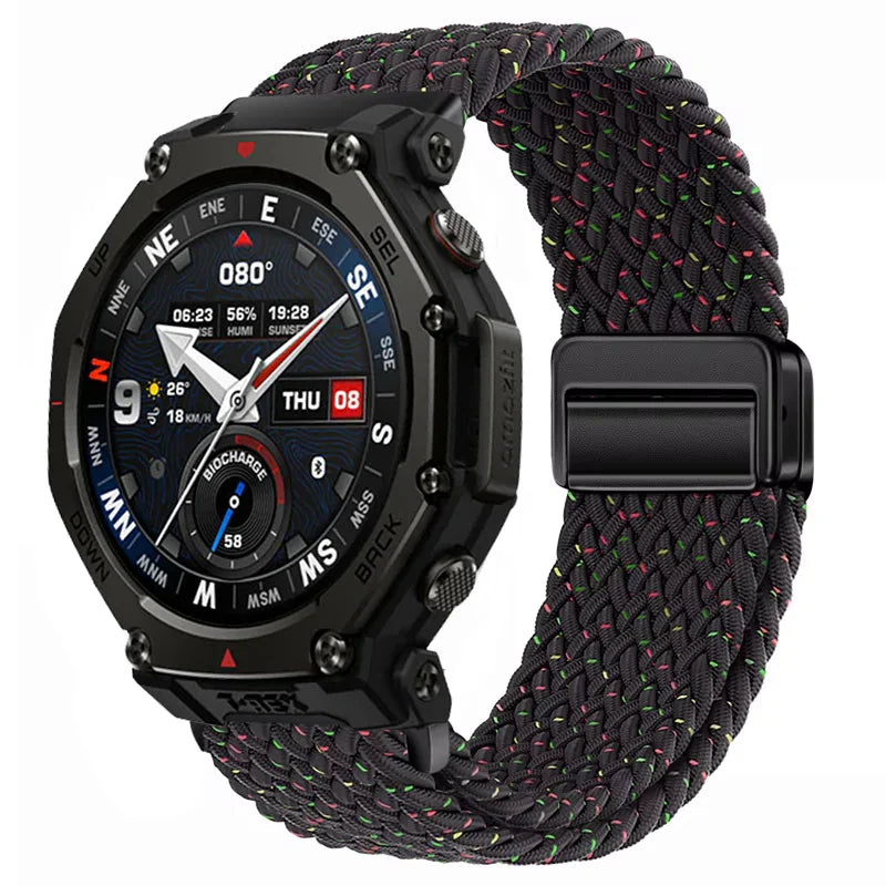 20mm 22mm Nylon Strap for Amazfit T-Rex3 Pro 48/44mm Helio Balance 2 Magnetic Buckle Bracelet Amazfit Active 2 Bip 6 5 Wristband
