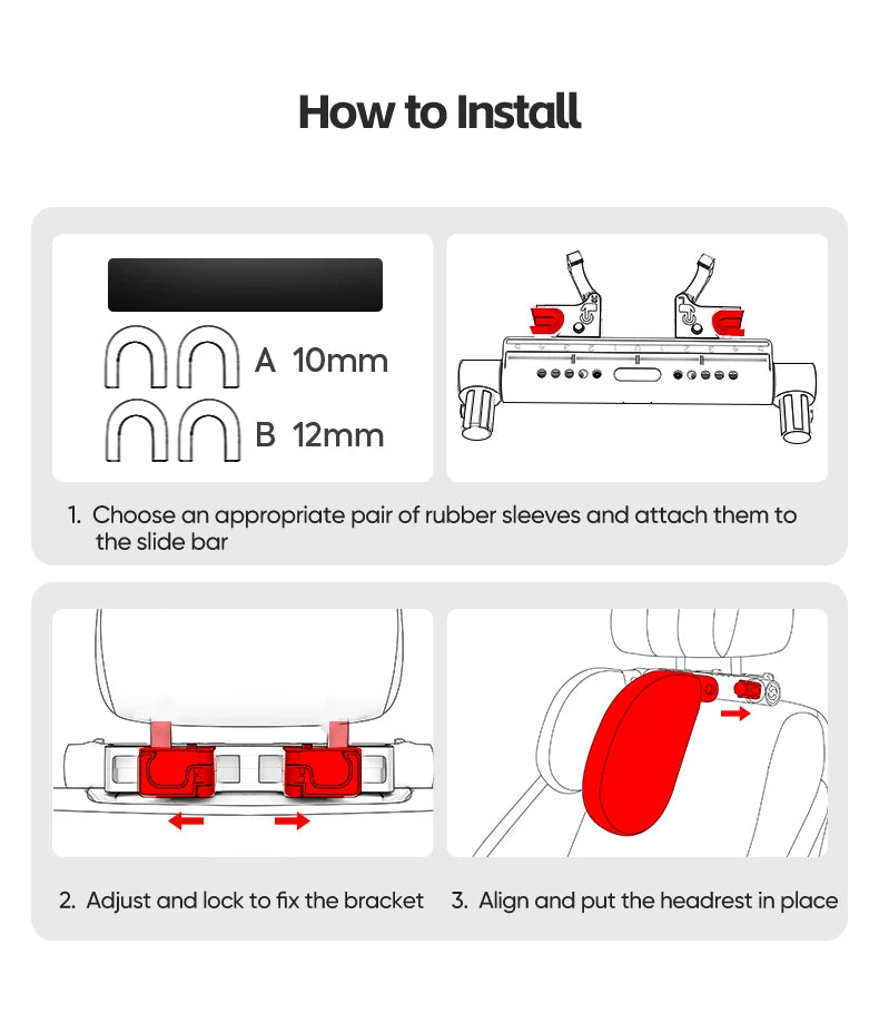Memory Foam Car Pillow for Travel Adjustable Neck Support Cushion UniversalHeadrest for Passenger Seat