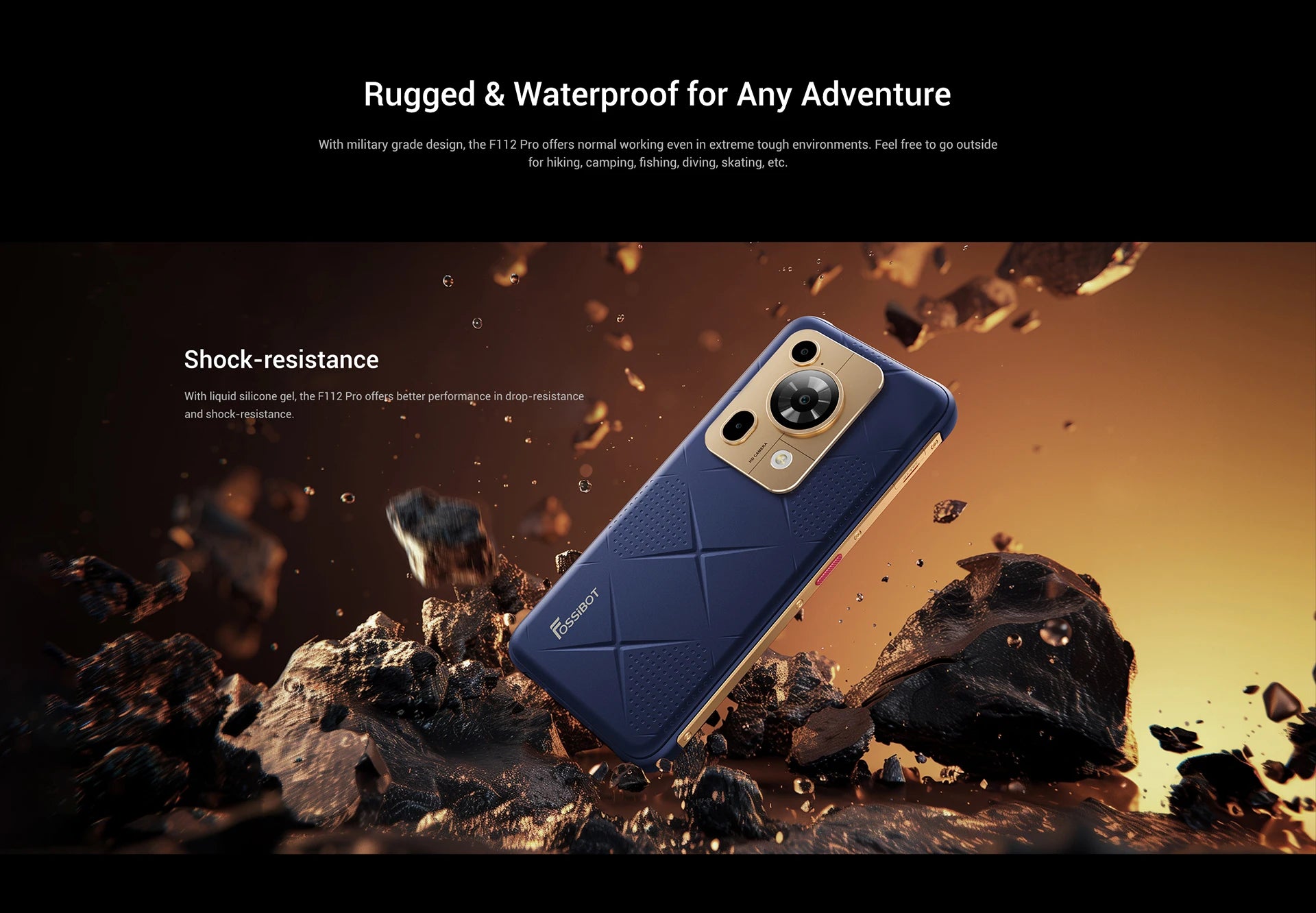 [World premiere] Fossibot F112 PRO 5G Rugged Smartphone 6.88" HD+ 7150mAh 24G(8+16)+256G Mobile Phone Android 14 50MP Cell Phone