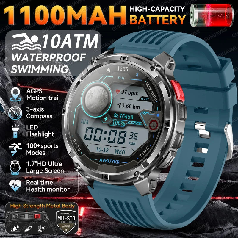 2026 New T-Rex 3 Pro Smart Watch 1100mAh Long Battery Dual-Band GPS 10ATM Waterproof Military Grade Sports Outdoor Smartwatches