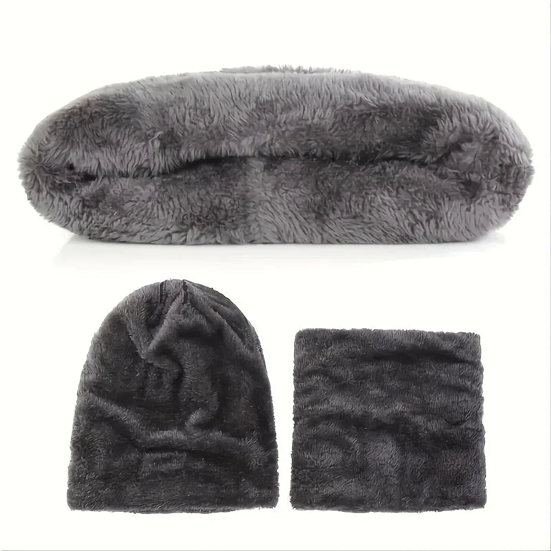 Men's winter hat, outdoor winter scarf, gloves, neckline, one plus cashmere insulated knit hat and socks