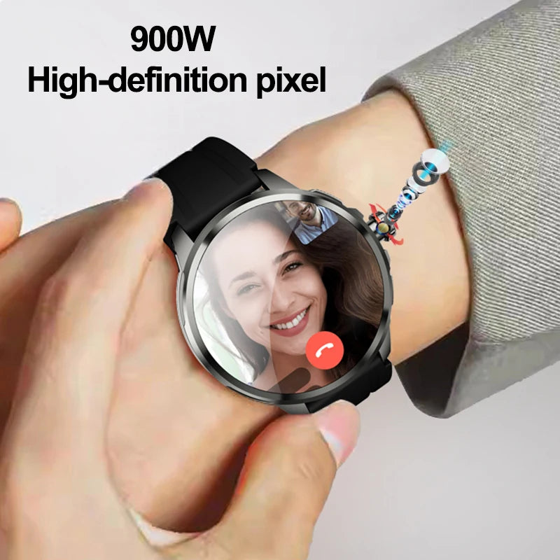 4G Full Network Smart Watch 8GB+128GB RAM 1.95 inch HD Screen 900W Video Call 2100mAh WIFI GPS Google Play Smartwatch Flashlight