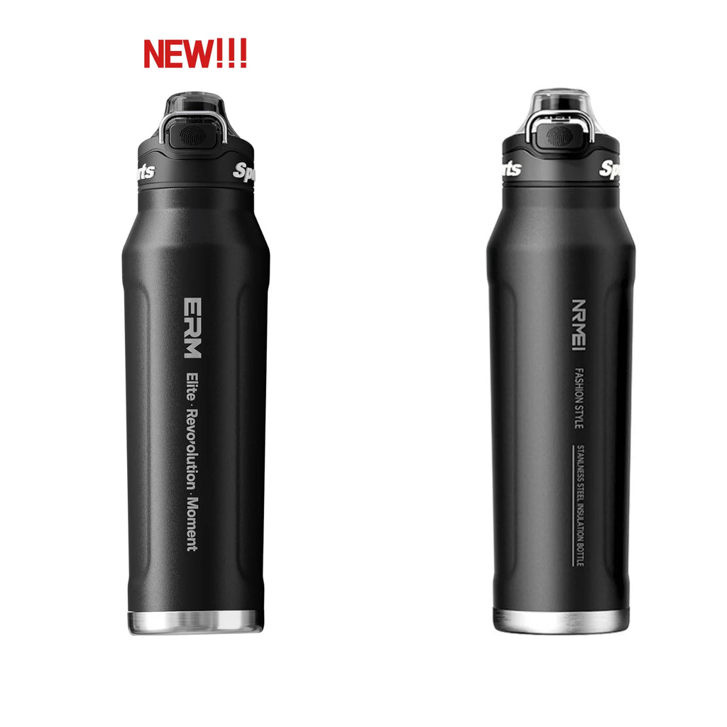 1L Thermos Bottle Stainless Steel Iced And Heat Insulated Cups Hiking Cycling Fitness Vacuum Flasks with Handle