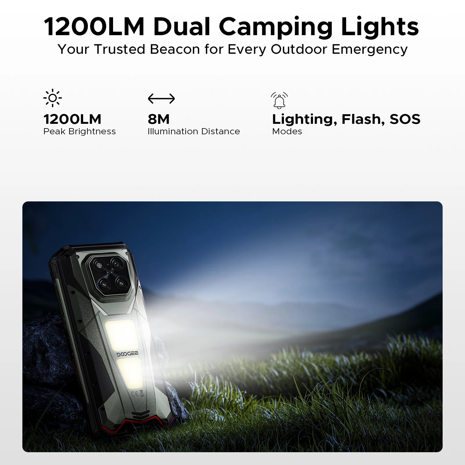 DOOGEE V Max Play 5G Rugged Phone Projector Function Dual Camping Lights 6.78'' Display 20500mAh Battery 16GB 512GB Smartphone