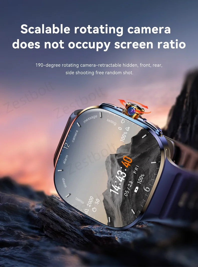 M99 4G 5G Cellular Version Smartwatch 2.4inch Amoled Larger Screen Android 10 Smart Watch With Rotary Camera Sim Card Slot WIFI