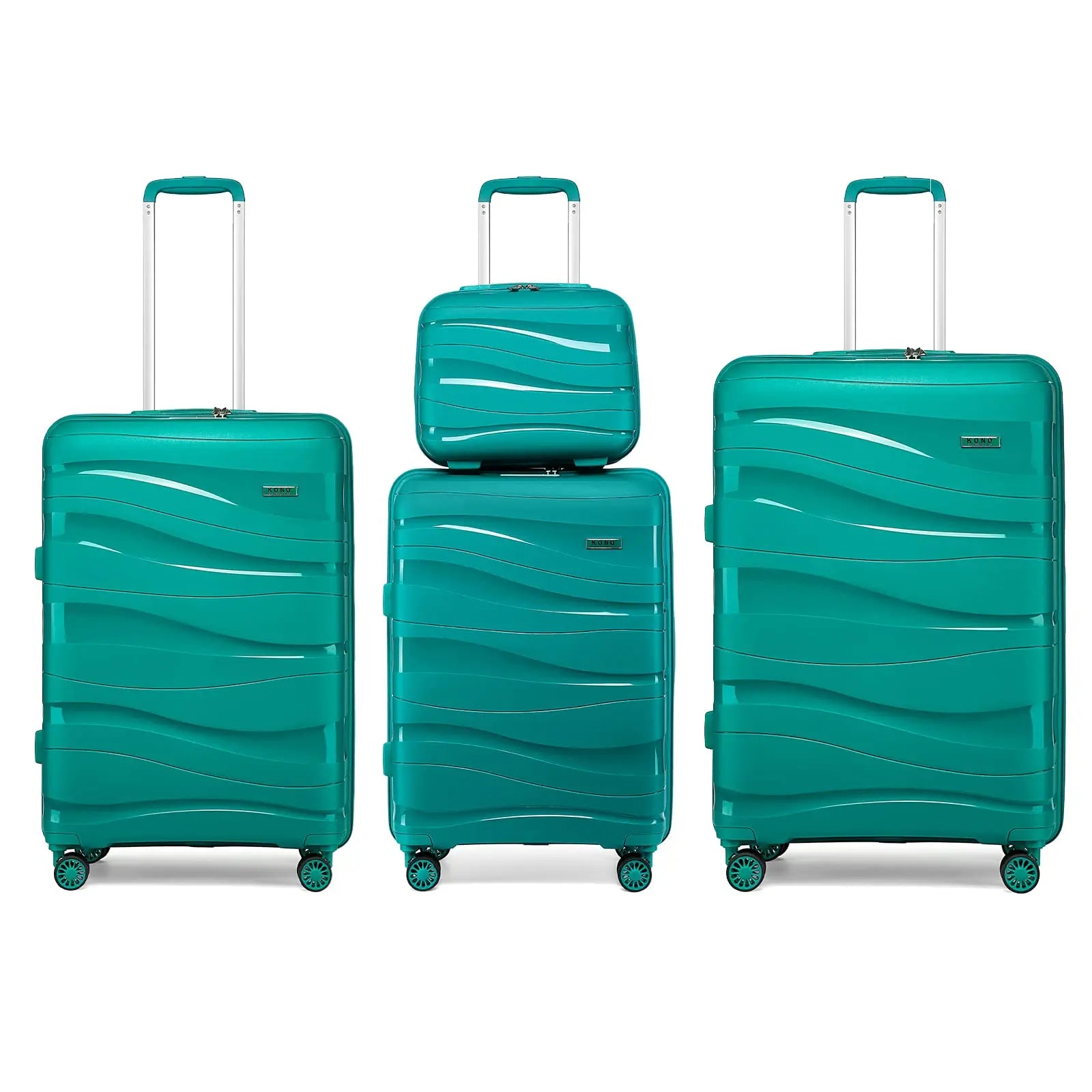 Kono Luggage 4-Piece Lightweight Polypropylene Hard Shell Suitcase Set with TSA Locks & Spinner Wheels - 14"/20"/24"/28"