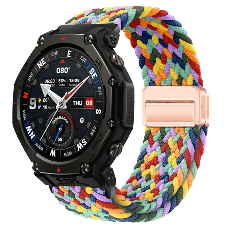 20mm 22mm Nylon Strap for Amazfit T-Rex3 Pro 48/44mm Helio Balance 2 Magnetic Buckle Bracelet Amazfit Active 2 Bip 6 5 Wristband