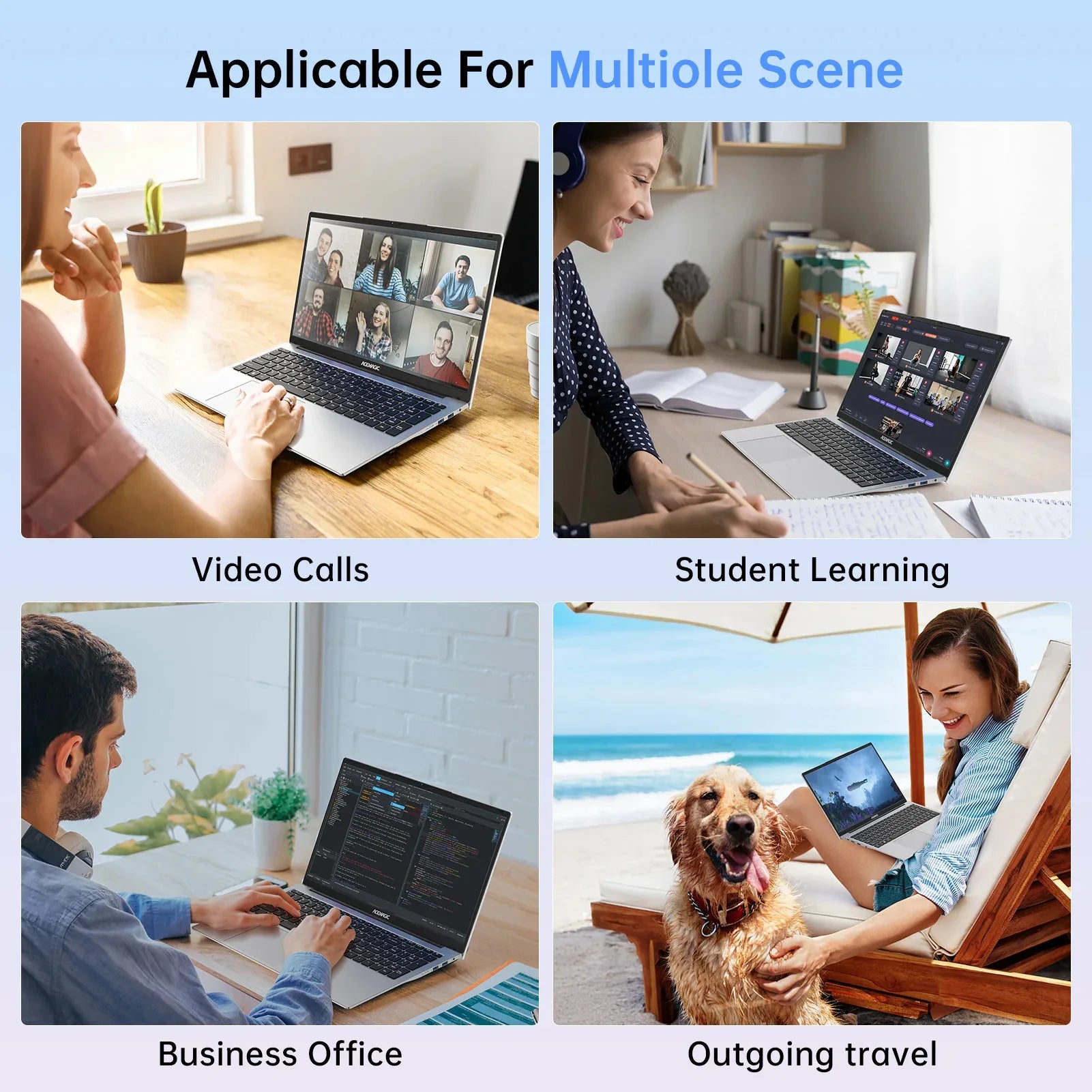 HOT 15.6" Portable Laptop Intel N95 32GB DDR4 2TB SSD Windows11 Notebook Pc Gamer Office Computer with Backlit Fingerprint