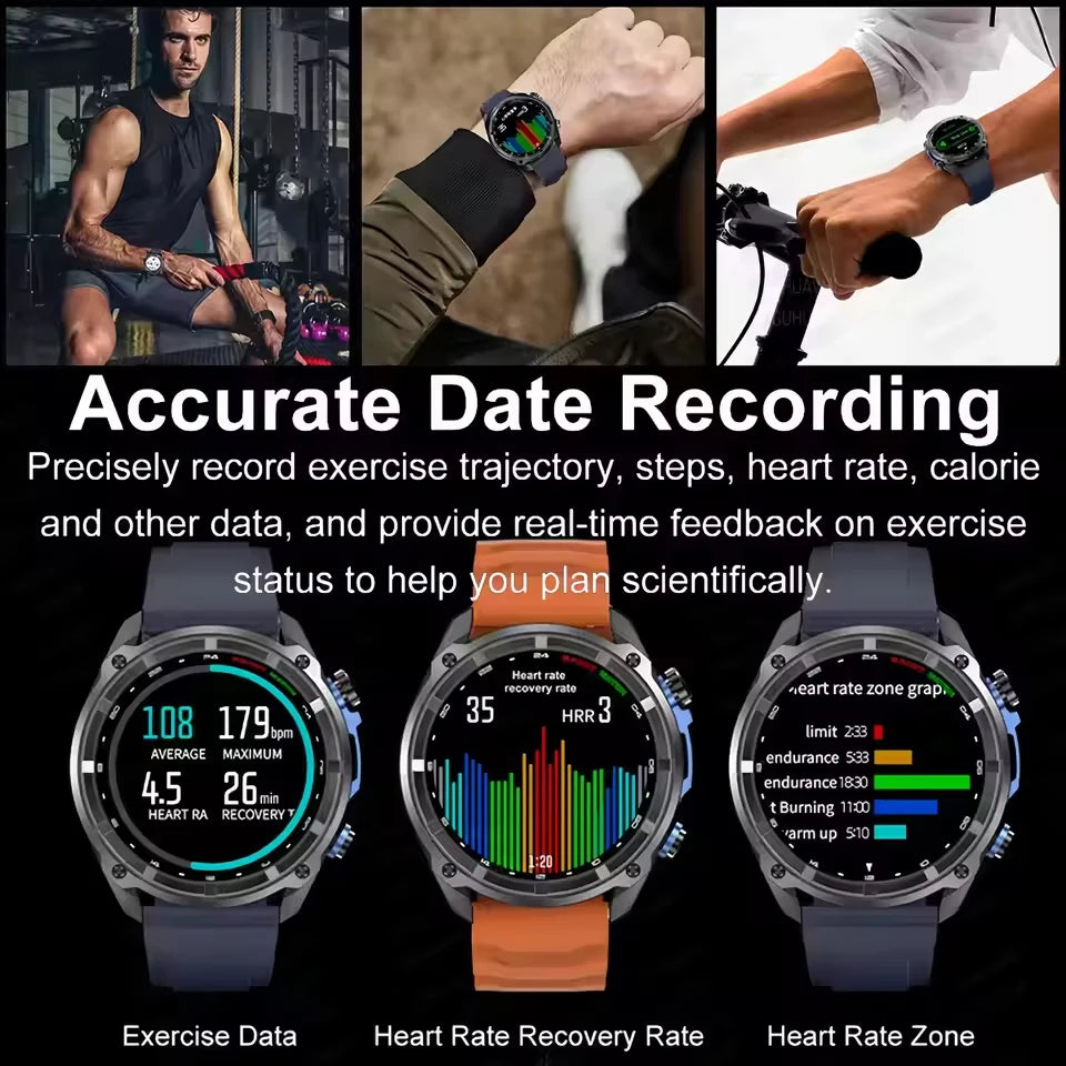 T-Rex3 Pro GPS Offline Map 1000mAh Battery Smart Watch Built in Swim Sports Clock 10ATM Waterproof 4GB Outdoors Military Watches