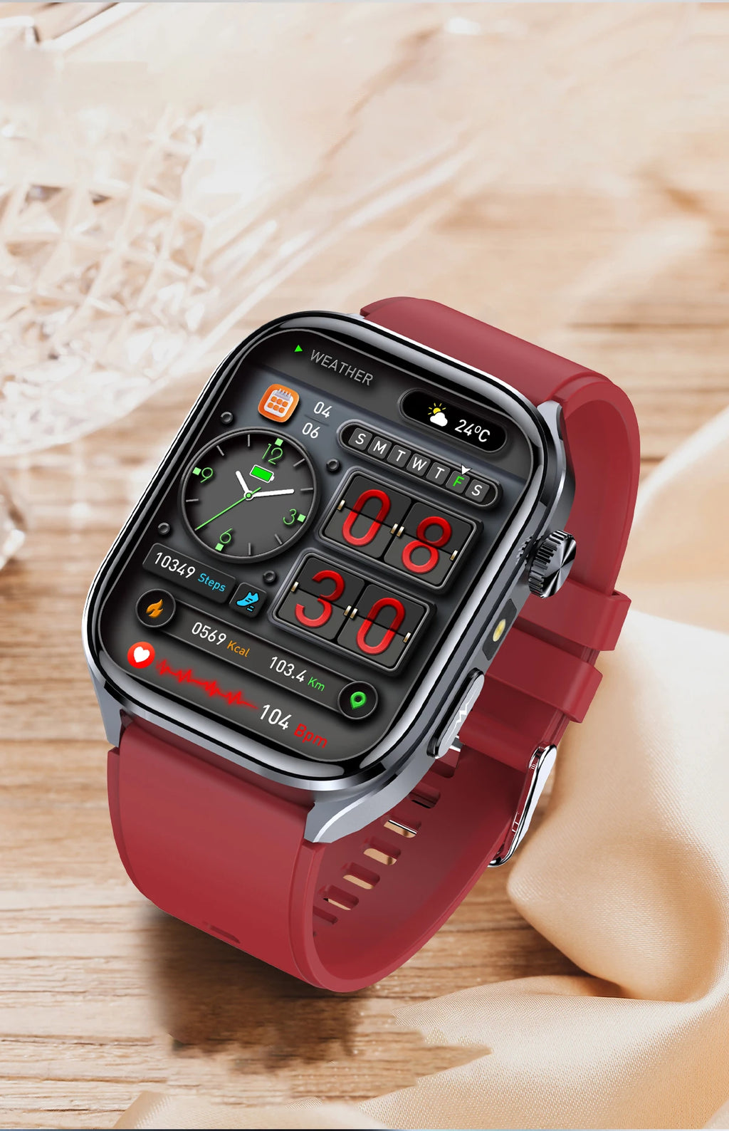 New Accurate Blood Pressure Smart Watch Uric Acid ECG+PPG Blood Oxygen Body Analysis Body Fat LED Flashlight smart watches 2025